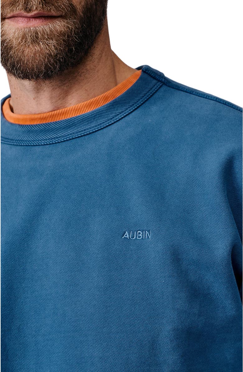 Aubin Brandon Crew Neck Relaxed Sweatshirt, Alternate, color, Washed Cobalt
