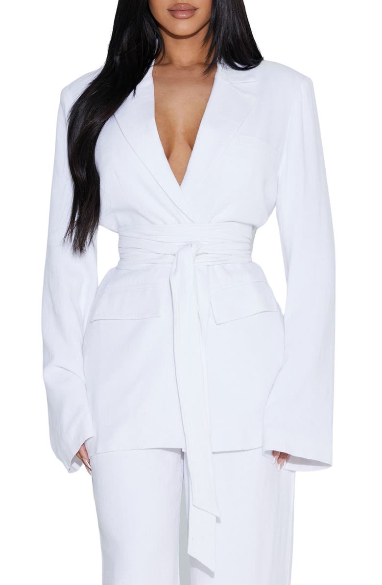 Naked Wardrobe The Extra Tie Waist Blazer, Main, color, 