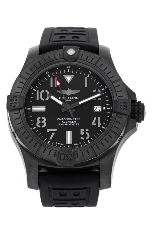 Watchfinder & Co. Breitling Preowned Avenger Automatic 45 Rubber Strap Watch, 45mm in Black 