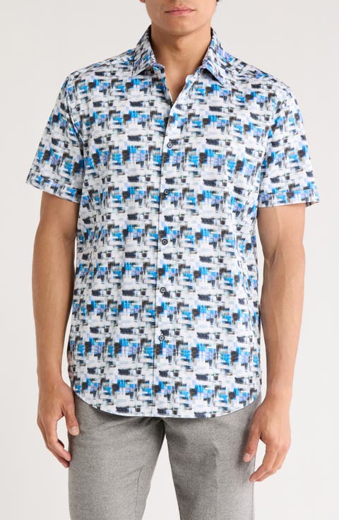 Short Sleeve Cotton Button-Up Shirt