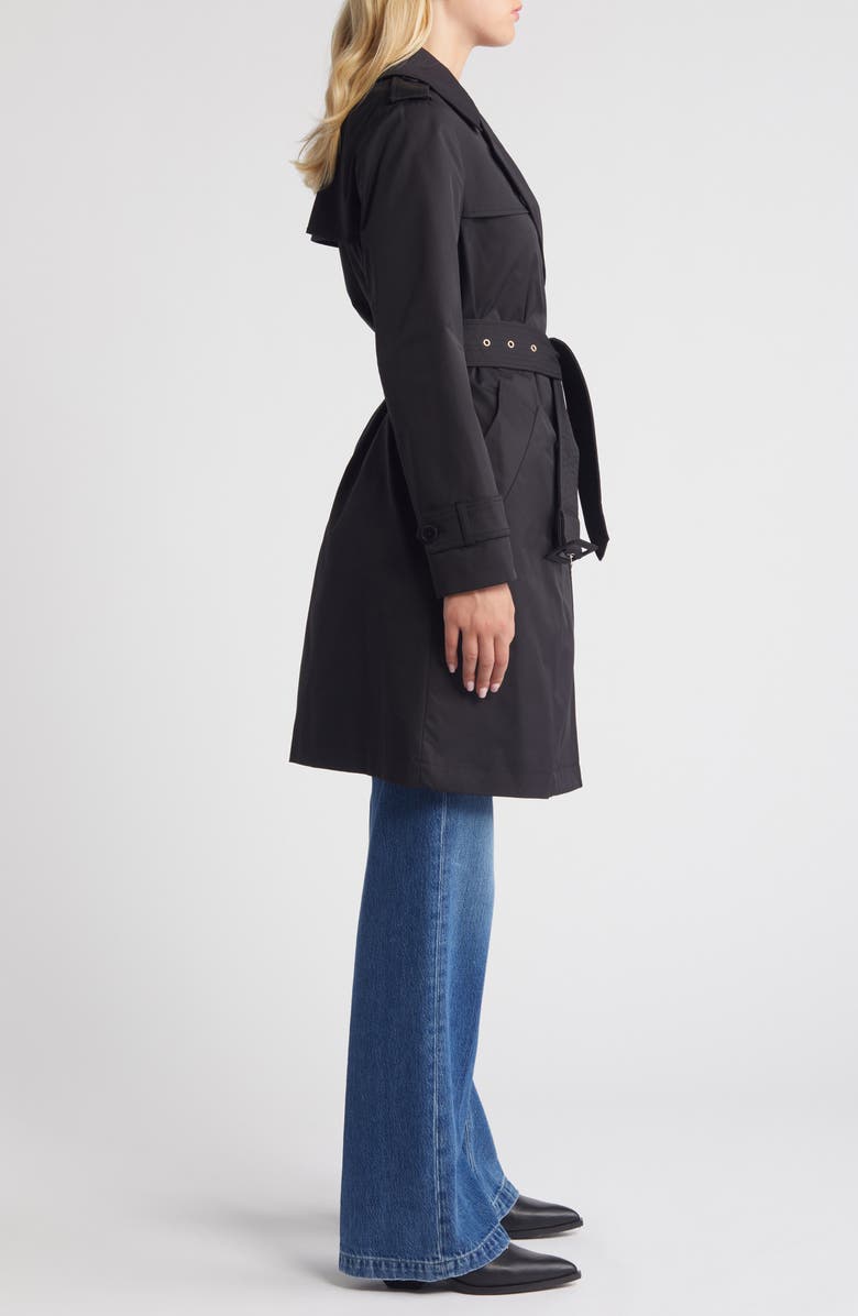 BCBGMAXAZRIA Double Breasted Belted Trench Coat, Alternate, color, 