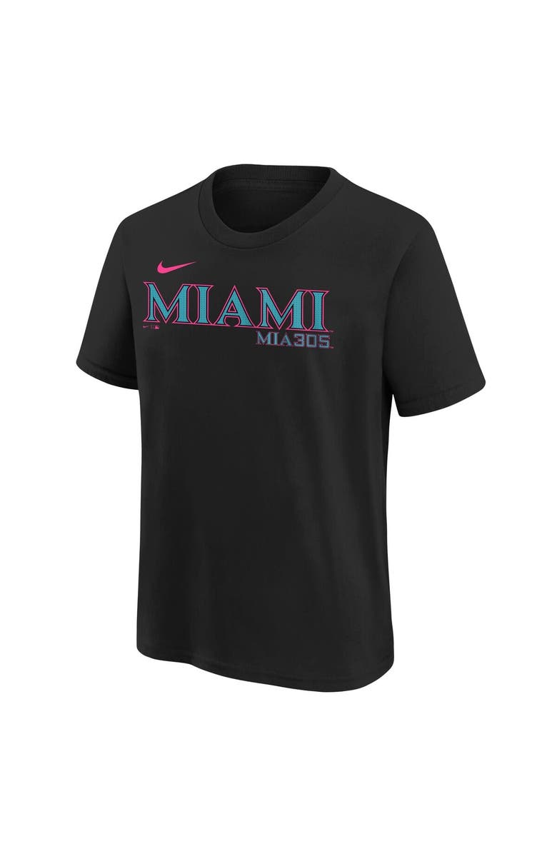 Nike Youth Nike Black Miami Marlins 2025 City Connect Wordmark T-Shirt, Alternate, color, Black