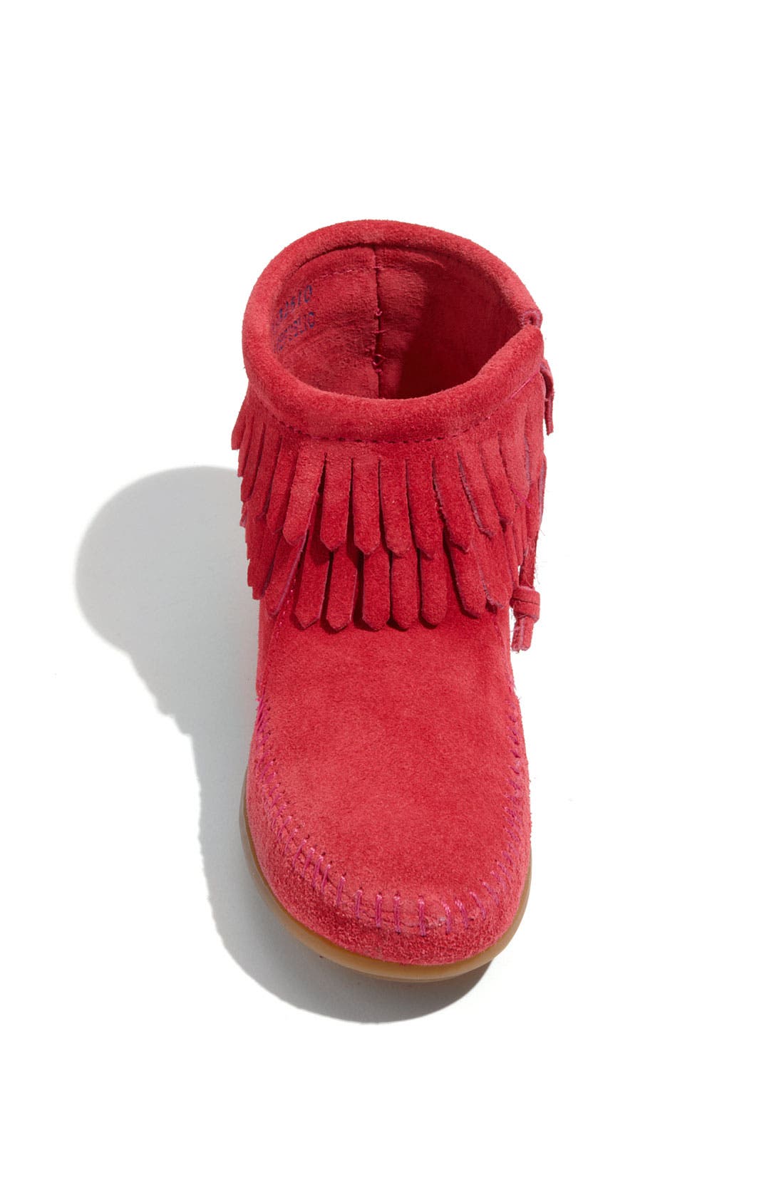 Minnetonka 'Double Fringe' Boot, Alternate, color, Hot Pink
