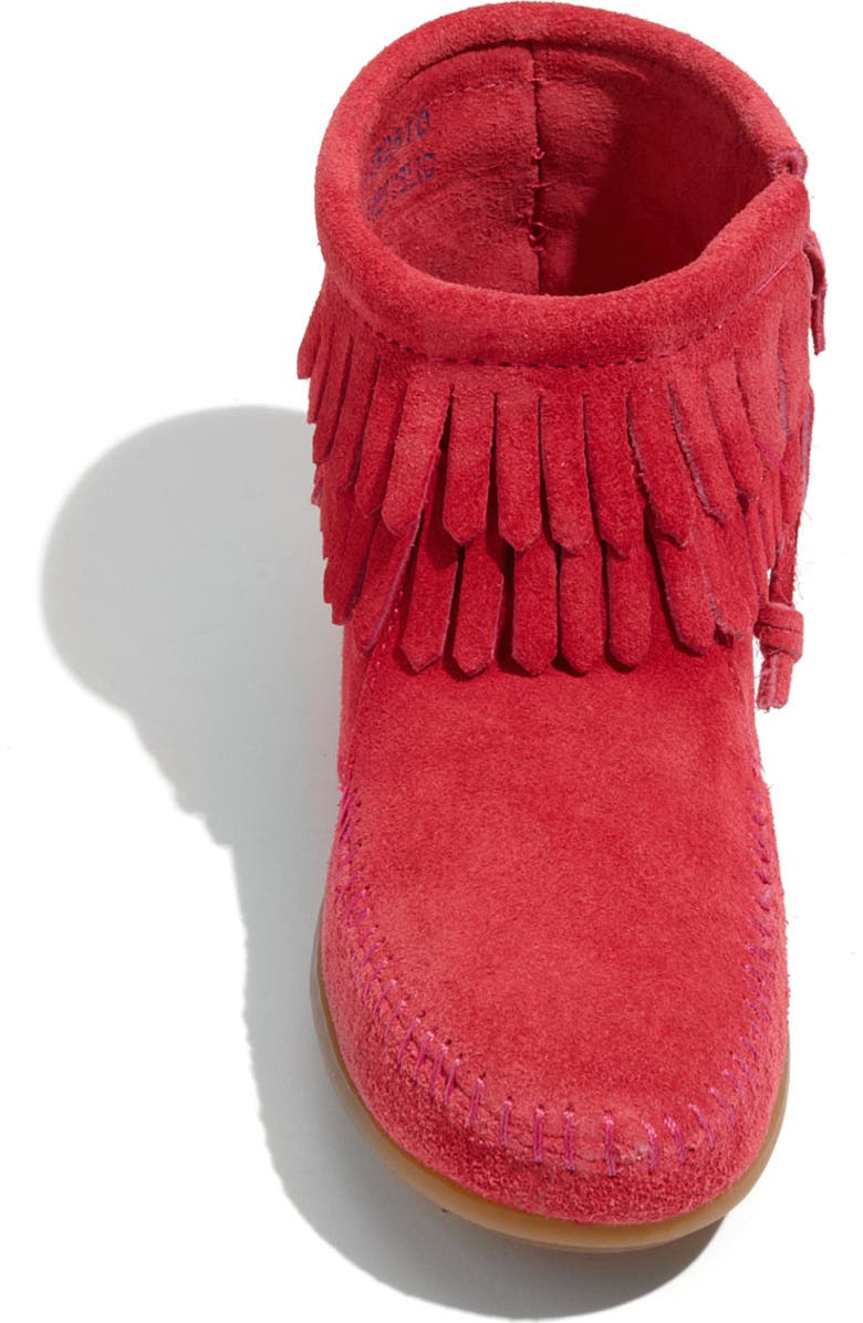 Minnetonka 'Double Fringe' Boot, Alternate, color, Hot Pink