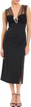 Maggy London Deep V-Neck Sleeveless Cocktail Dress