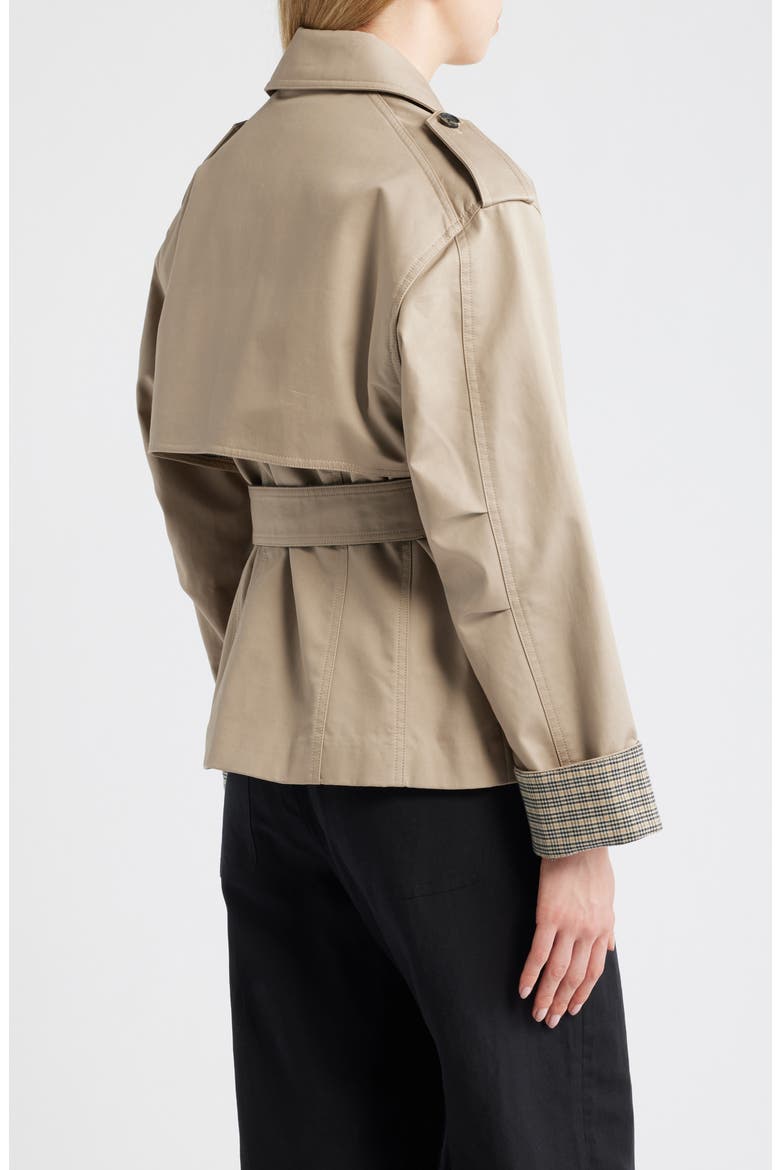Bonnie Crop Trench Coat, Alternate, color, KHAKI