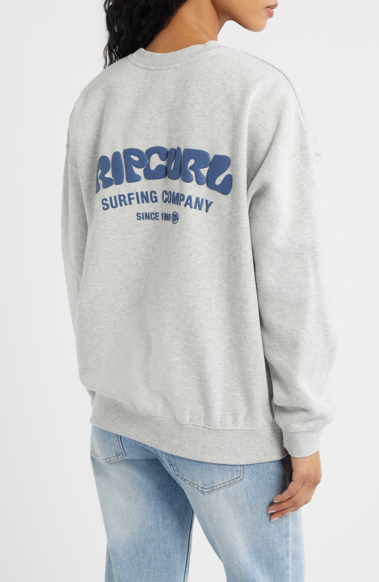 Rip Curl Surf Puff Logo Sweatshirt, Alternate, color, Grey Marle/ Navy