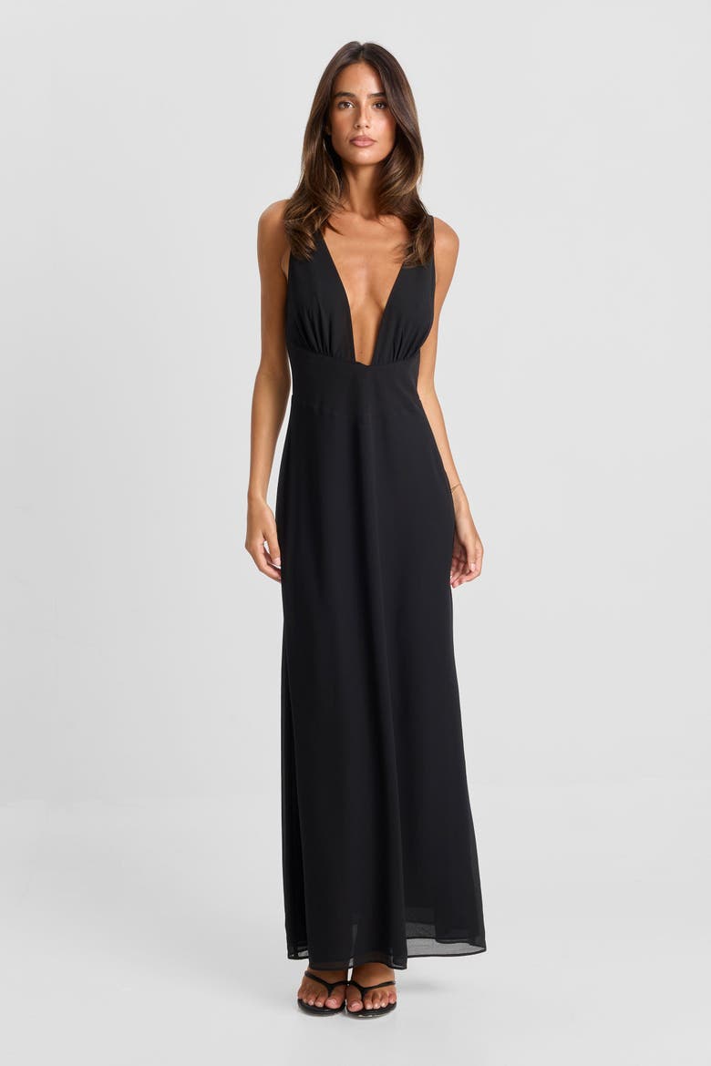 Juno Maxi Dress, Alternate, color, Black