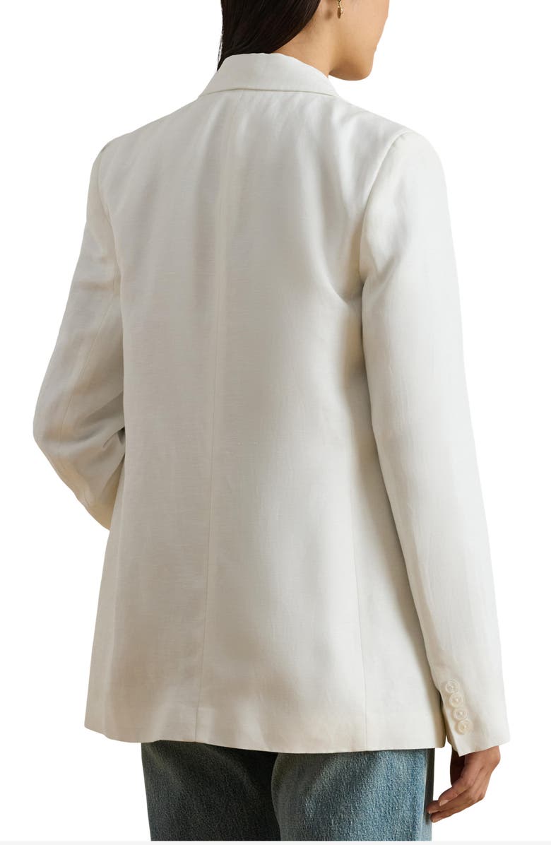 Lauren Ralph Lauren Narain Double Breasted Linen Blend Blazer, Alternate, color, White