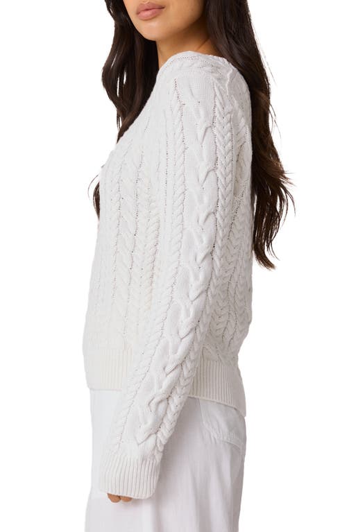Splendid Annabella Cable Crewneck Sweater In Neutral