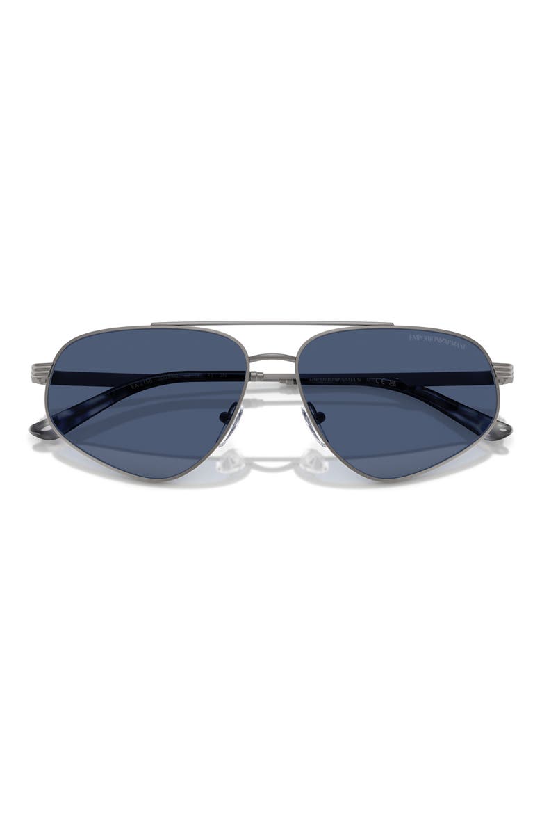 59mm Square Sunglasses, Alternate, color, MATTE GUNMETAL / DARK BLUE