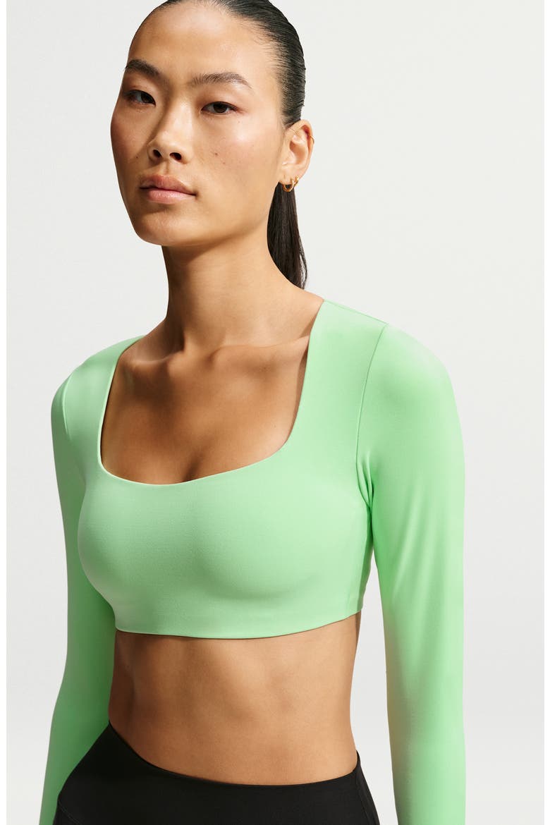 Zenvy Dri-FIT Long Sleeve Sports Bra, Alternate, color, CUCUMBER CALM/ COOL GREY