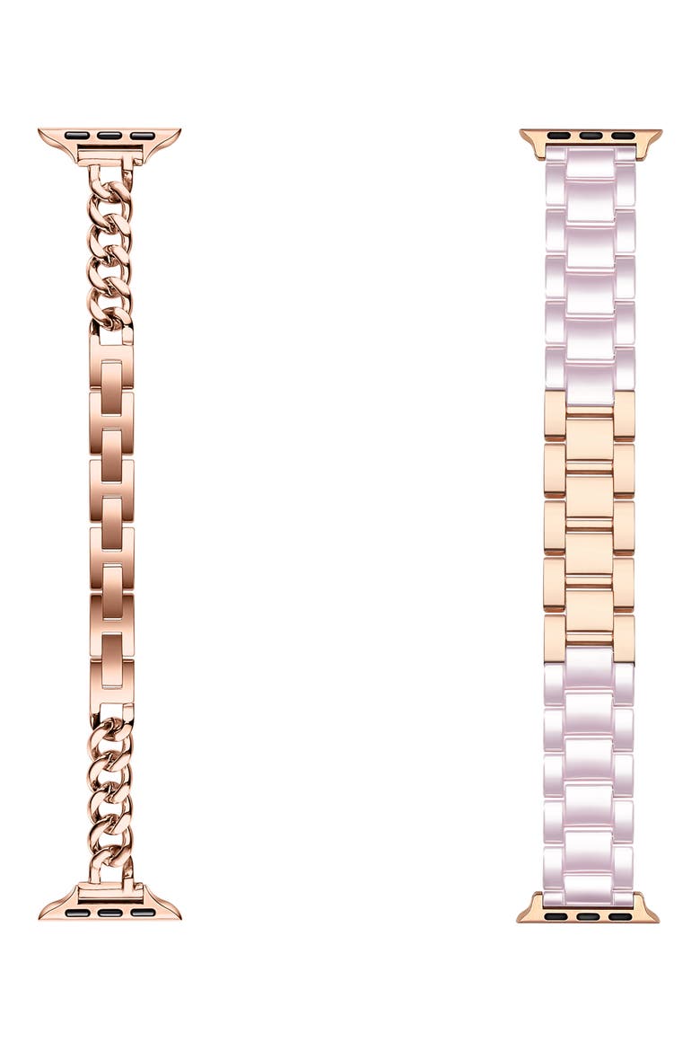 Nikki Skinny 2-Pack Assorted Apple Watch® Watchbands, Main, color, ROSE GOLD