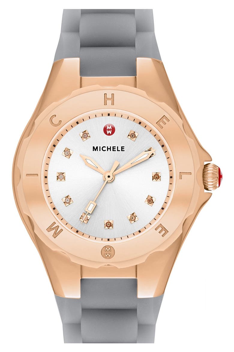 'Tahitian Jelly Bean' Rose Gold Plated Watch, 40mm, Main, color, GREY/ GOLD