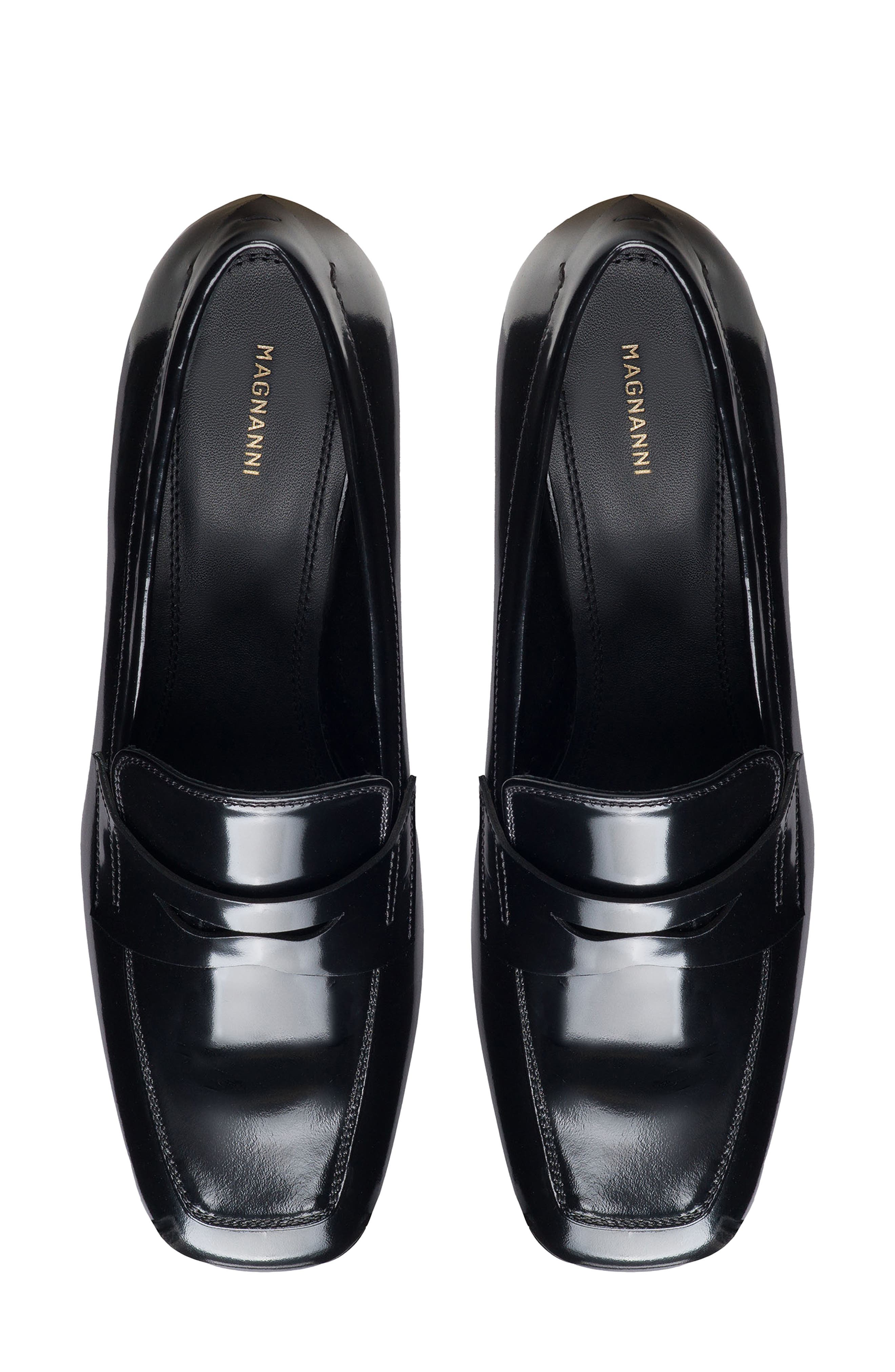 Magnanni Stasia Penny Loafer Pump, Alternate, color, Black