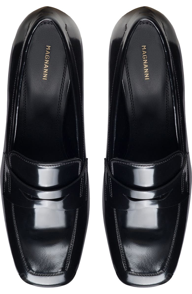 Magnanni Stasia Penny Loafer Pump, Alternate, color, Black