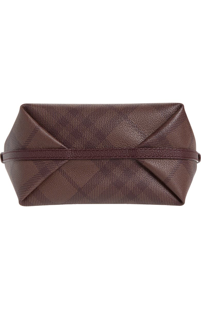 Burberry Highlands Check Leather Baguette Bag, Alternate, color, Vineyard Red