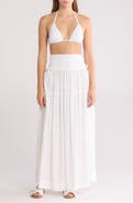 Elan Smocked Waist Maxi Cover-Up Skirt