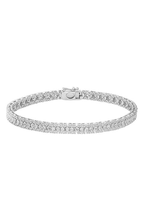 Sterling Silver Diamond Tennis Bracelet - 0.21 ctw.