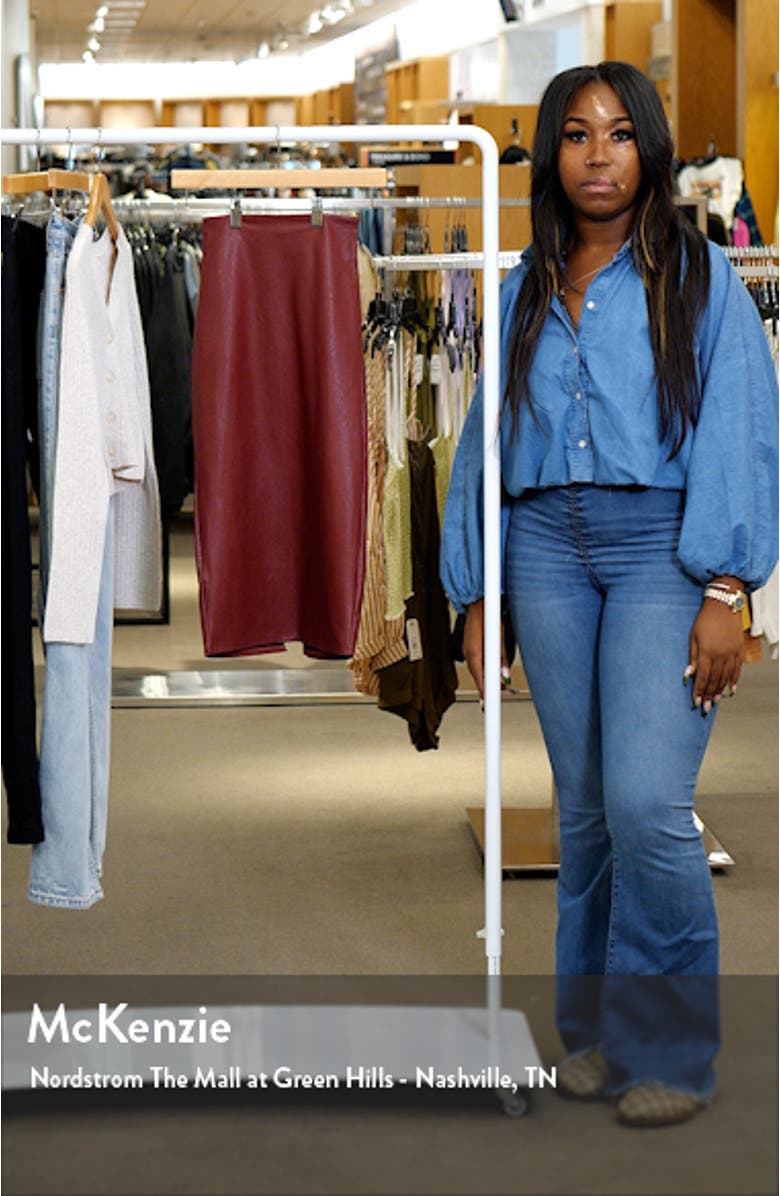 Faux Leather Midi Skirt, sales video thumbnail