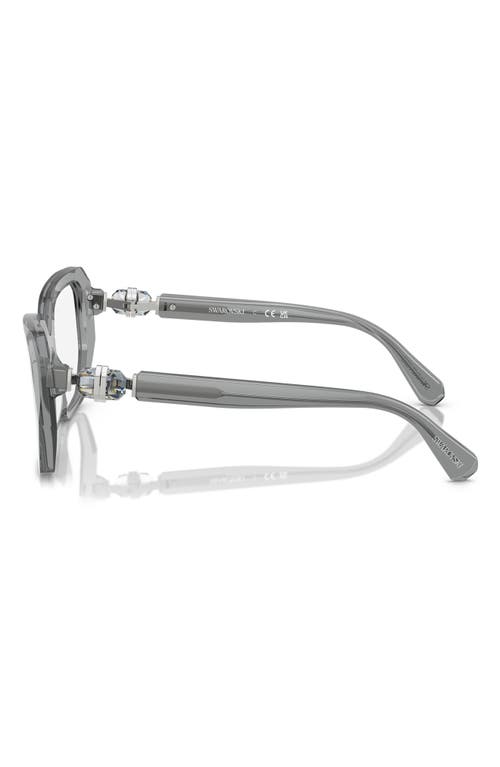 Swarovski 55mm Geometric Optical Glasses In Transparent Grey