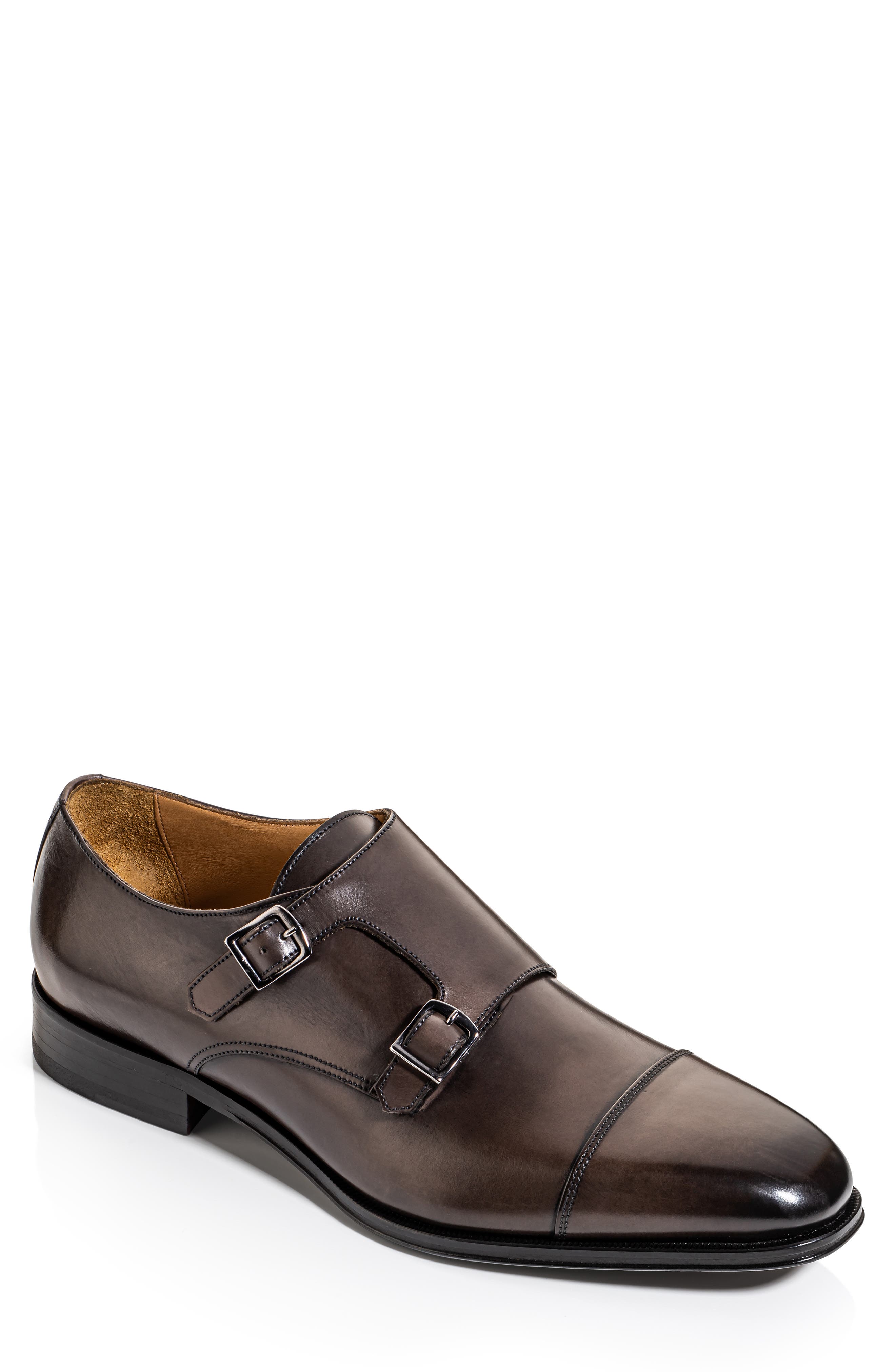 Dakota Double Monk Strap Leather Shoe, Main, color, PARMA ASHEN BROWN