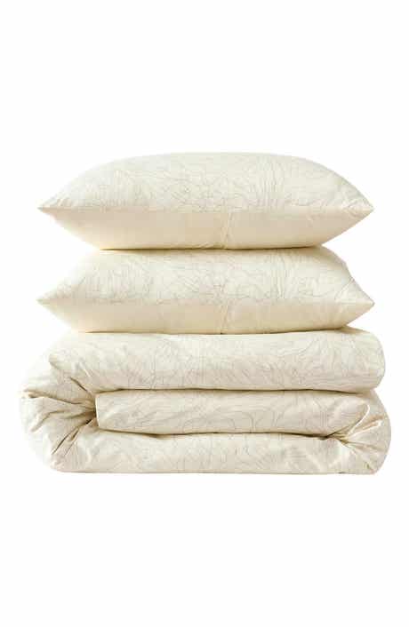 Linear Floral 3-Piece Duvet Cover Set