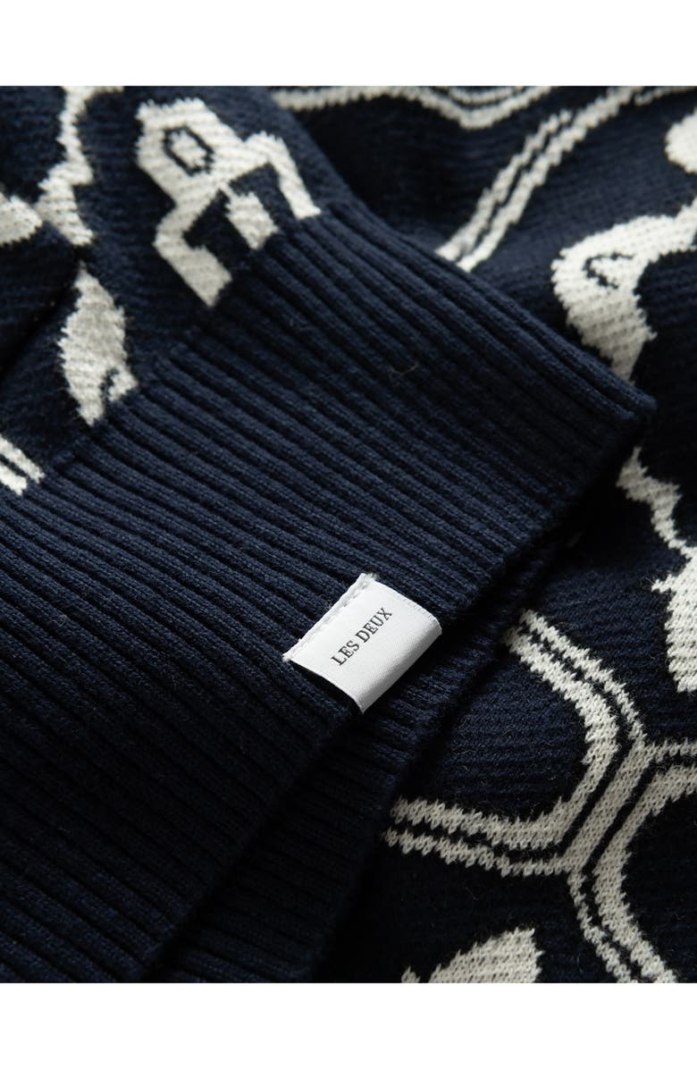 Les Deux Ornament Intarsia Cardigan | Nordstrom