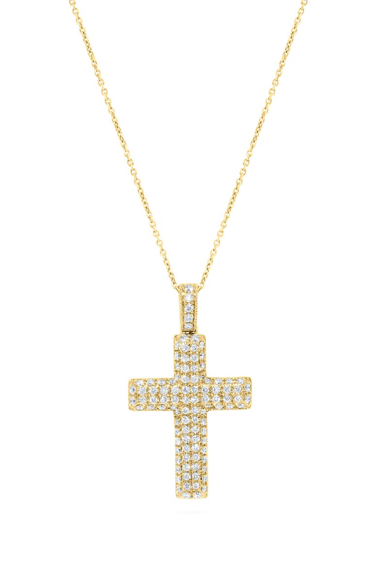 H.J. Namdar 14K Gold Diamond Cross Necklace - 0.30 ctw, Main, color, 