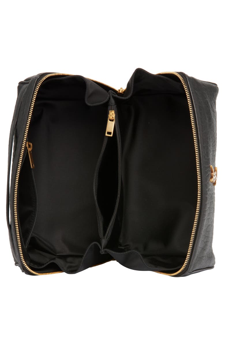 Saint Laurent Gaby Leather Vanity Case, Alternate, color, Noir