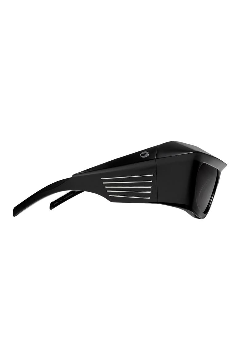 Bold 61mm Wraparound Sunglasses, Alternate, color, BLACK