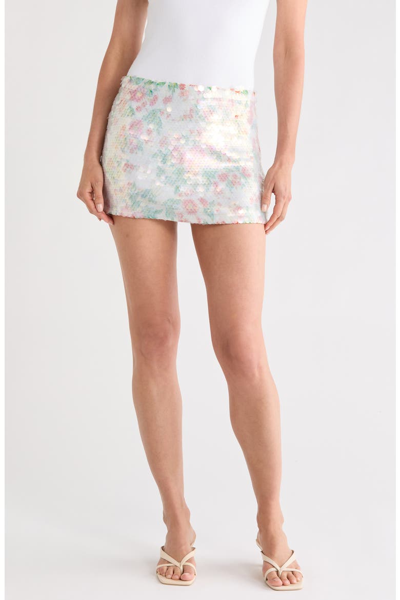Linsina Miniskirt, Main, color, SEQUIN MARLENE BATIK IVORY