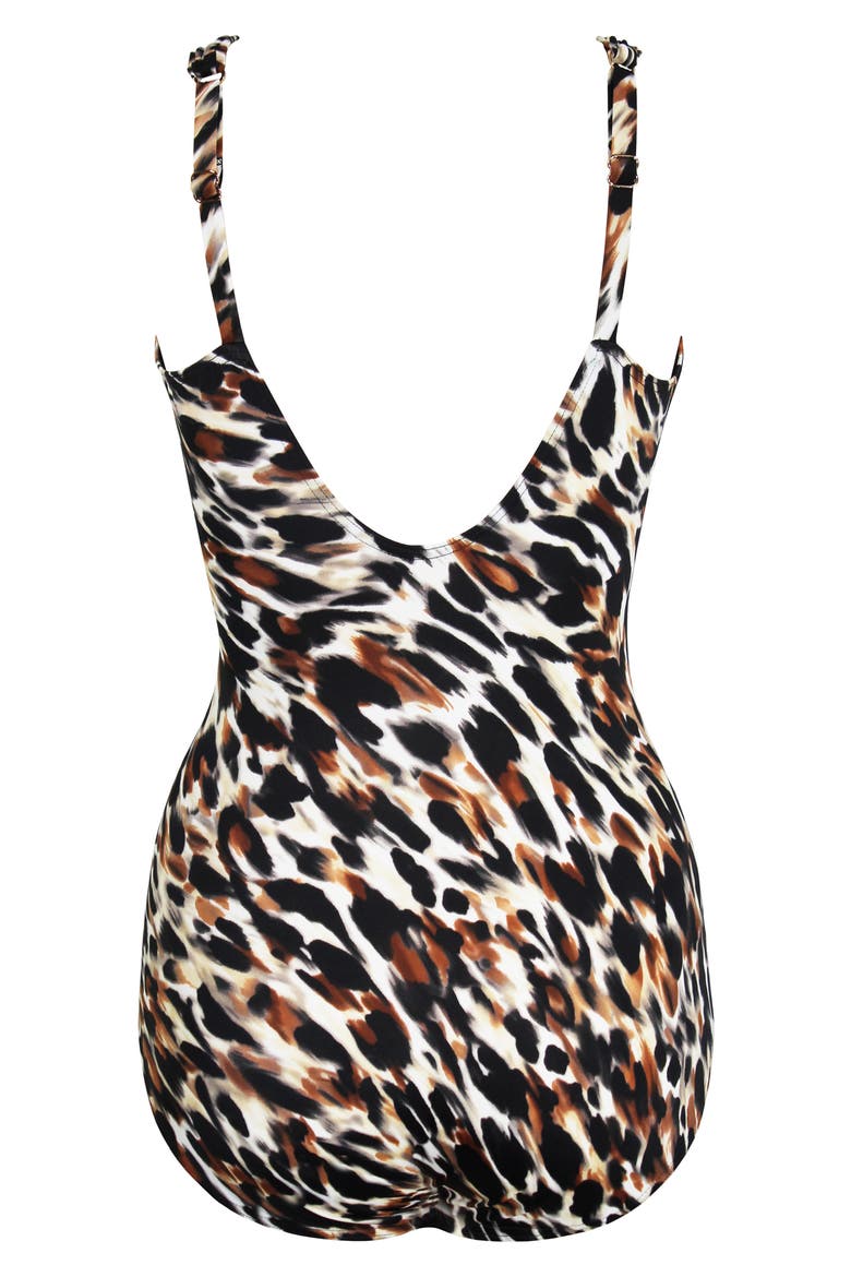 Fur Realz Siren One-Piece Swimsuit, Alternate, color, BROWN MULTI