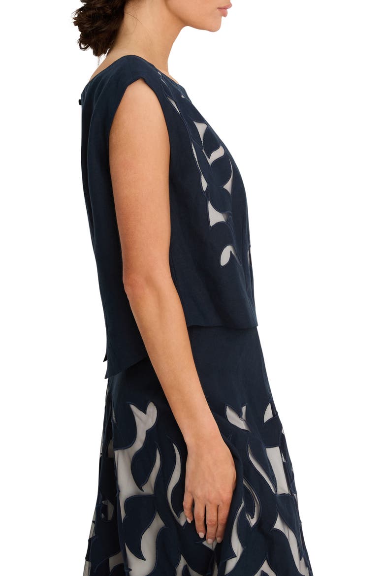 Antibes Mesh Cutout Top, Alternate, color, DARK INDIGO