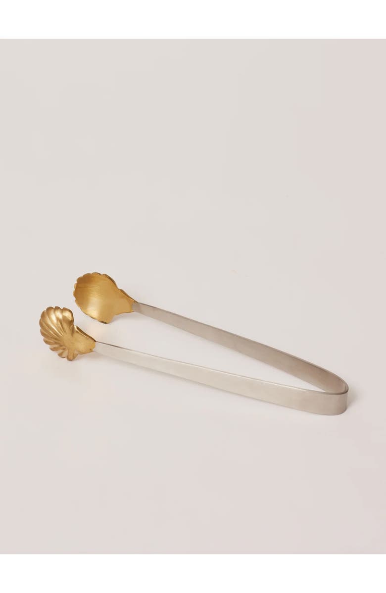 Fleck Seashell Tongs, Main, color, Brass
