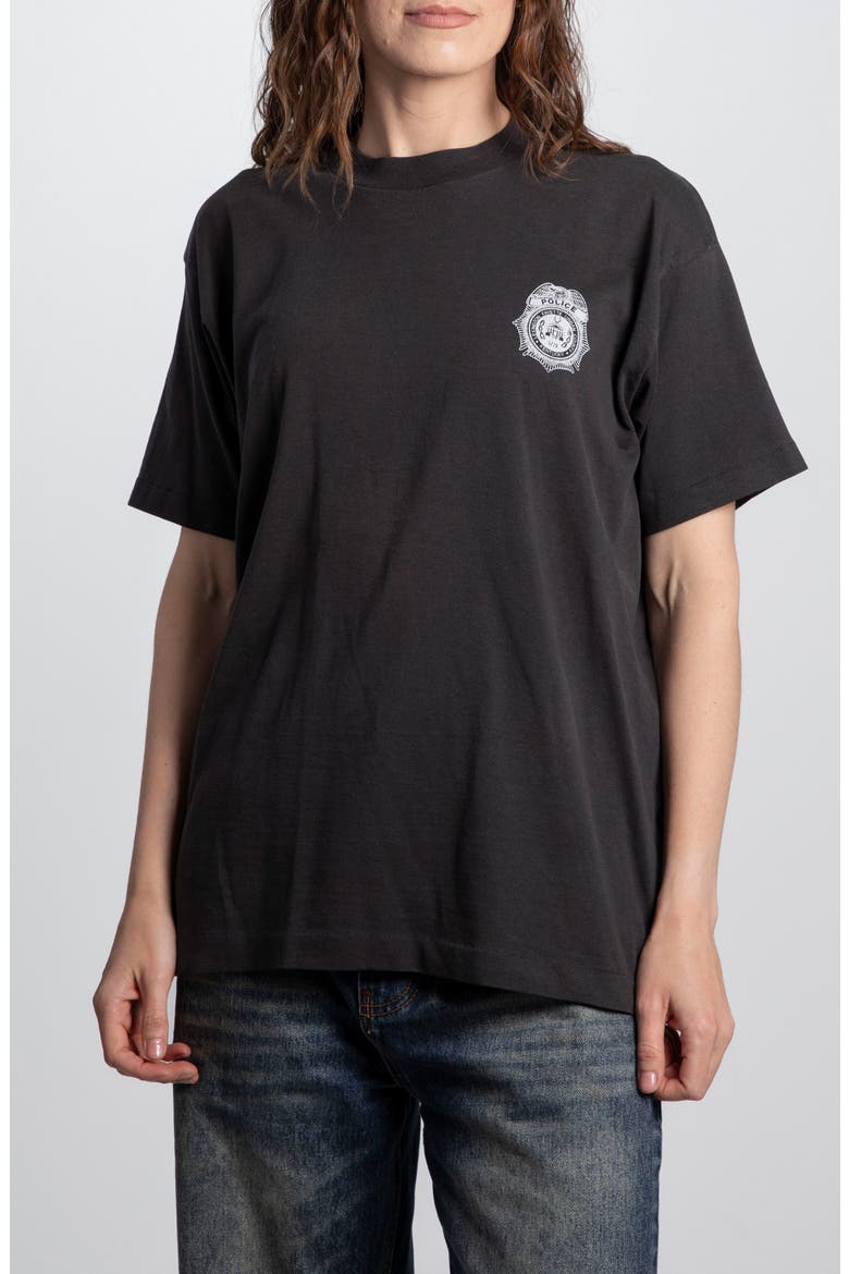 Vintage Police Tee, Main, color, BLACK