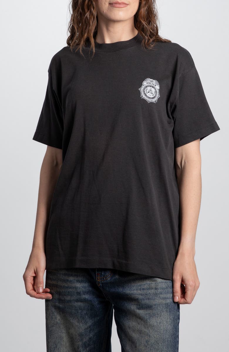 Elwood Vintage Police Tee, Main, color, Black
