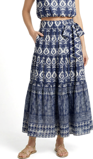 Change of Scenery Jenni Tiered Belted Smock Waist Skirt