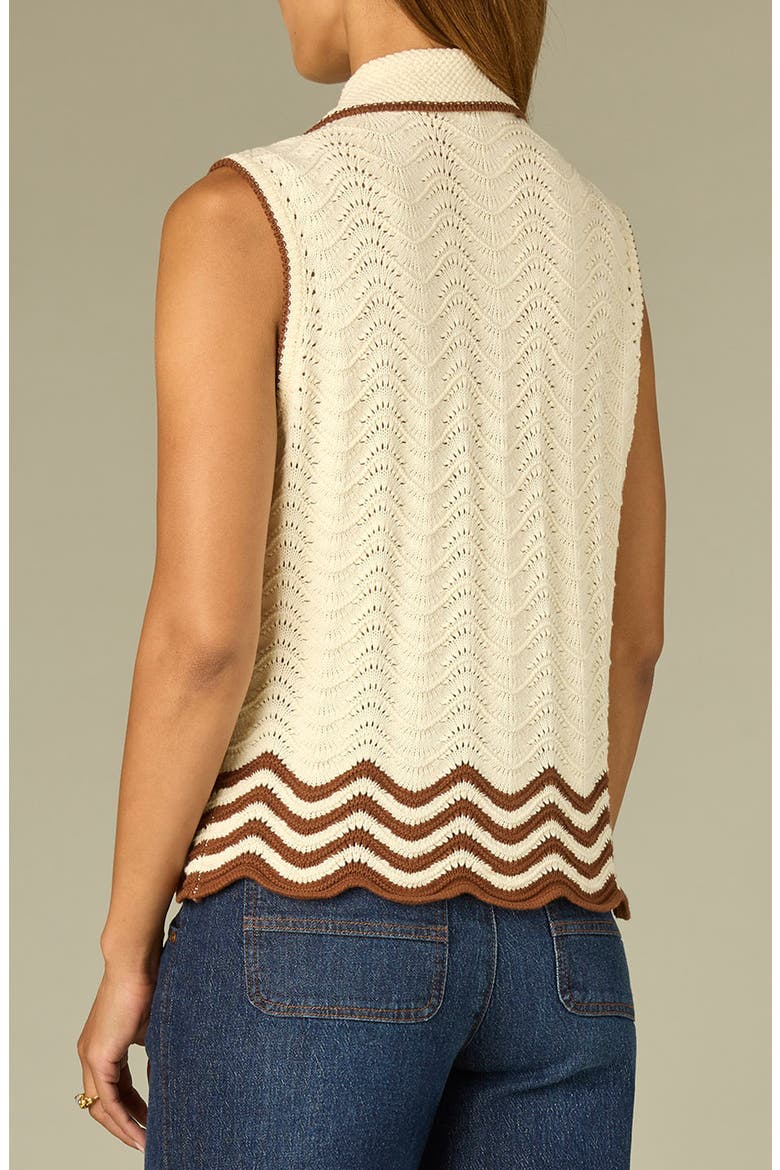 Cotton Pointelle Sweater Vest, Alternate, color, NATURAL/ PECAN