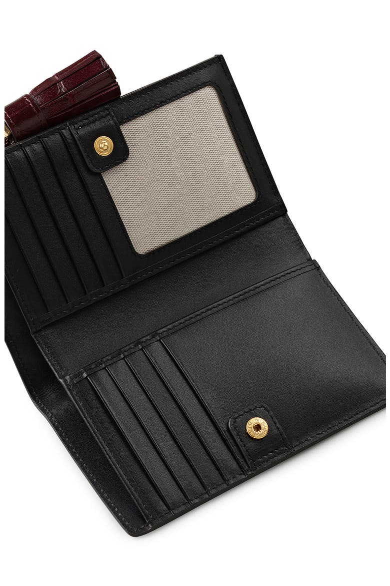 Noble Alley Croc Embossed Leather Wallet, Alternate, color, DARK CHERRY