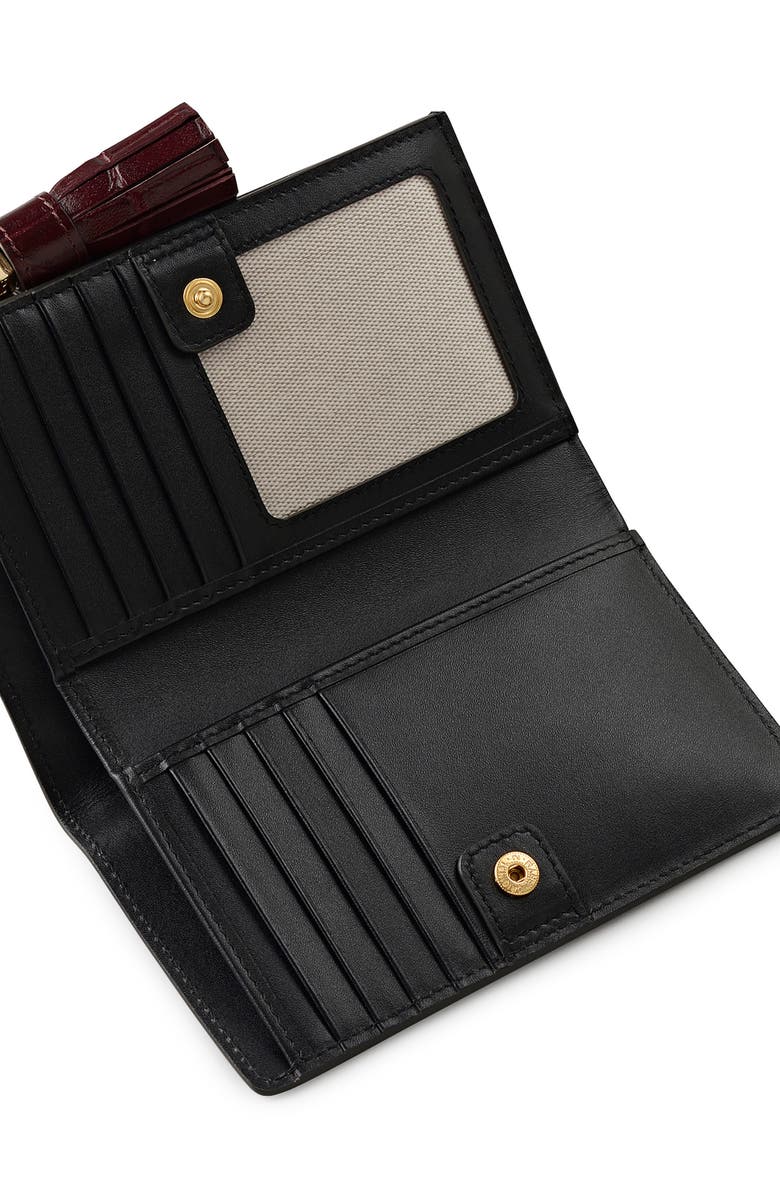 Radley Noble Alley Croc Embossed Leather Wallet, Alternate, color, Dark Cherry