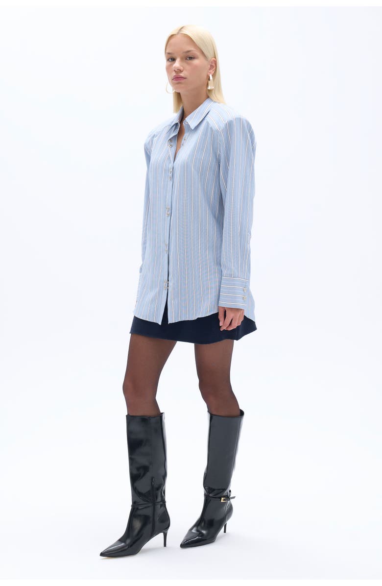 Nocturne Striped Shirt with Shoulder Pad, Alternate, color,
