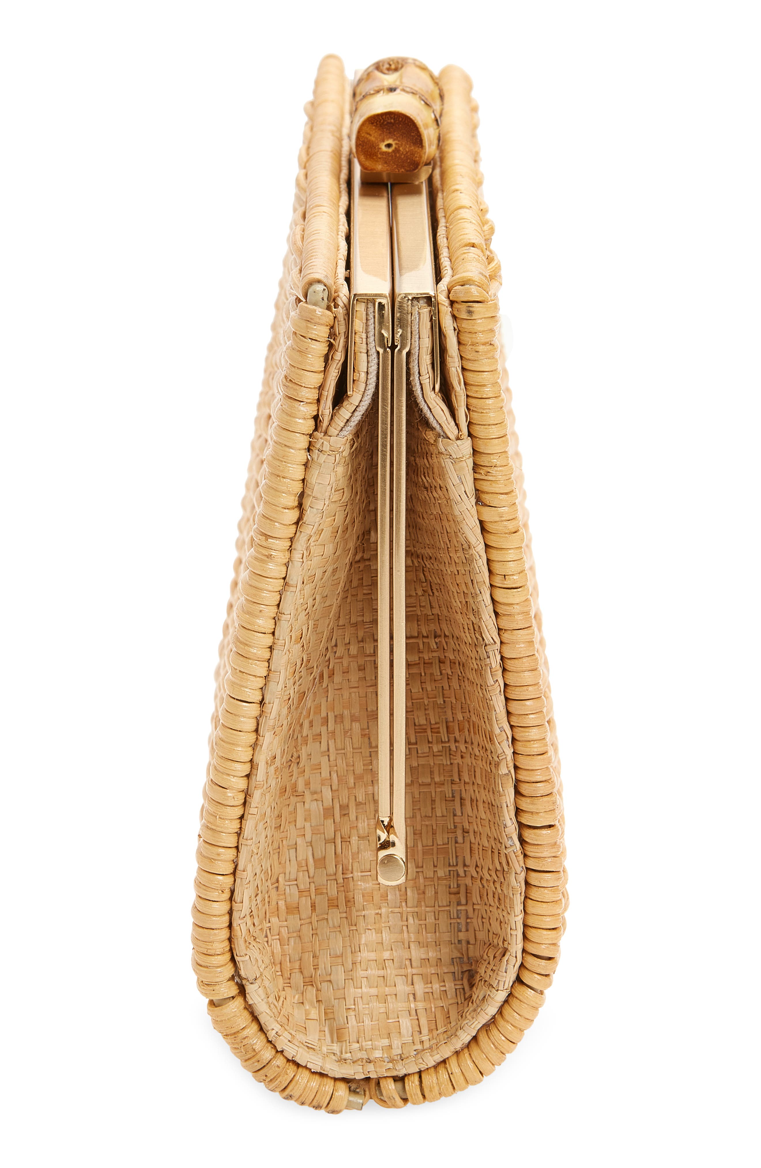 Pamela Munson Petite Rattan Clutch, Alternate, color, Natural