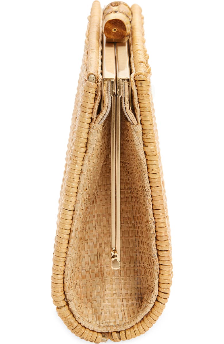 Pamela Munson Petite Rattan Clutch, Alternate, color, Natural