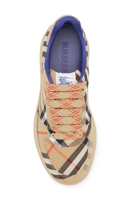 Shop Burberry Terrace Check Sneaker In Sand Ip Check