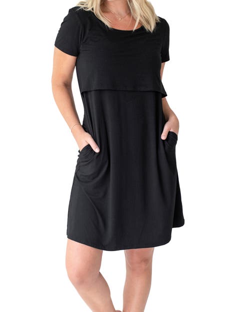 Kindred Bravely Eleanora Maternity & Nursing Dress In Black