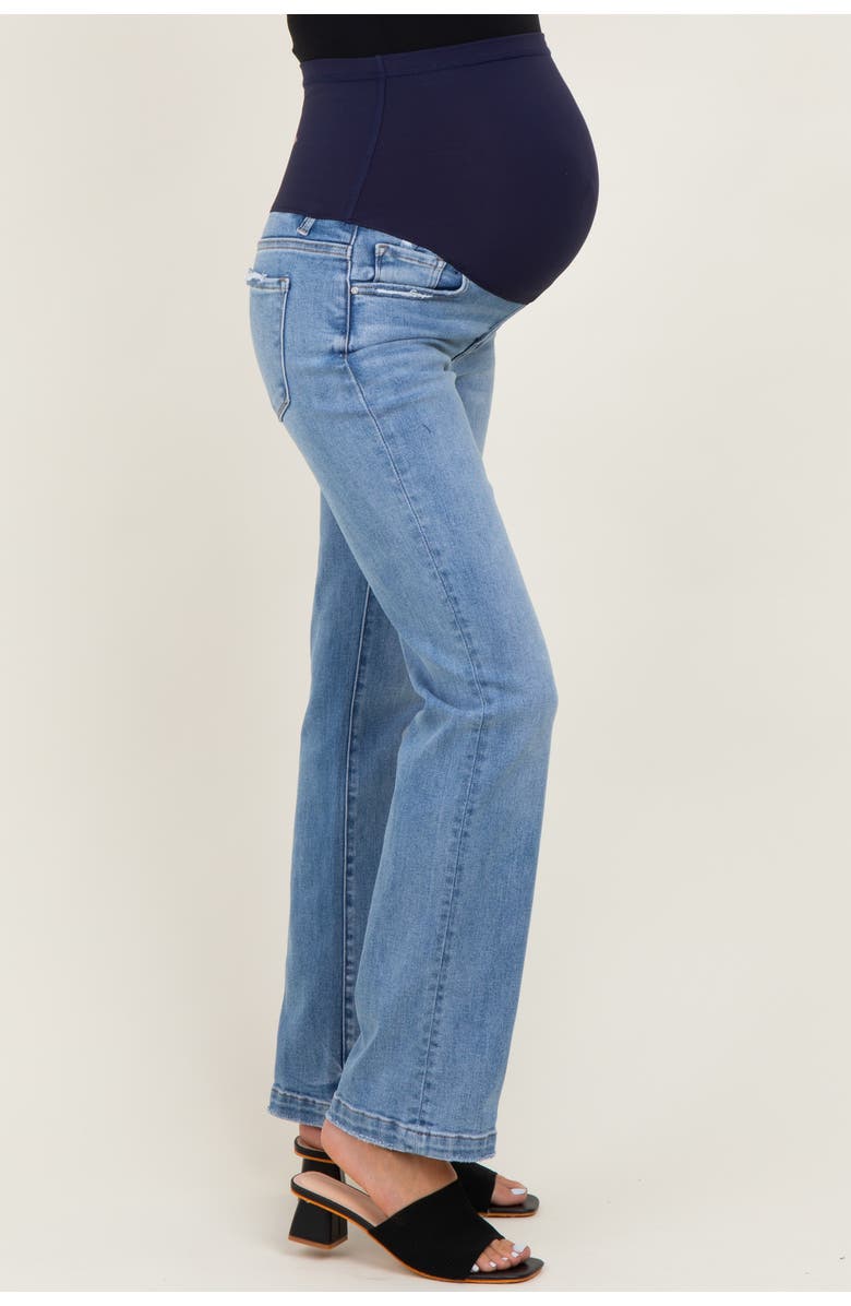 PinkBlush Mid Rise Straight Maternity Jeans, Alternate, color, Blue