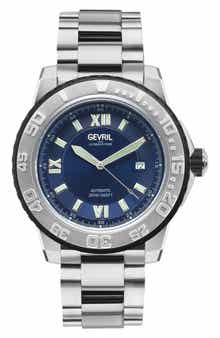 GEVRIL Seacloud Swiss Automatic Bracelet Watch, 45mm