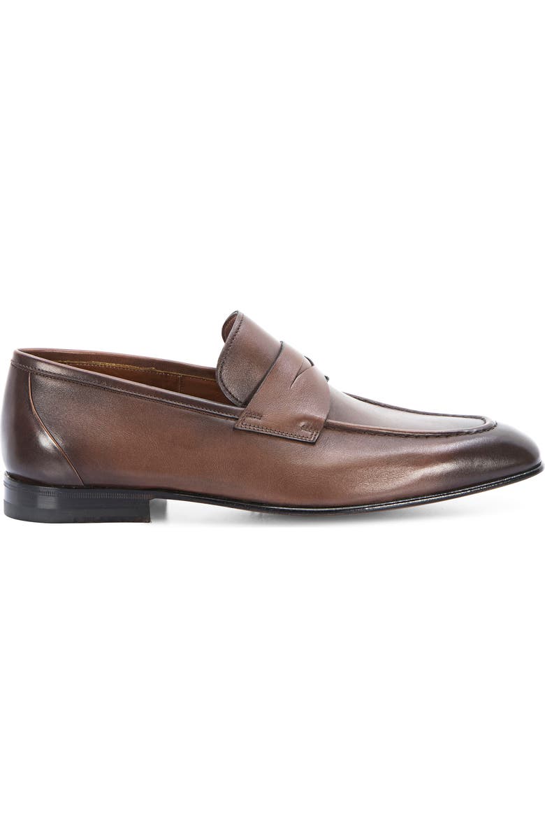 Santoni Gannon Penny Loafer, Alternate, color, Brown