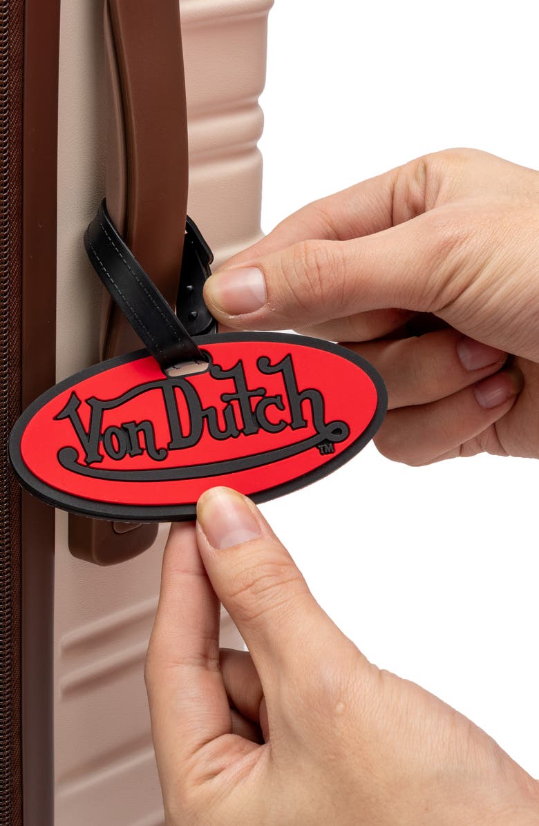 Von Dutch Logo Patch 2-Piece Suitcase ID Tag Set with Adjustable Straps, Alternate, color, Logo Patch
